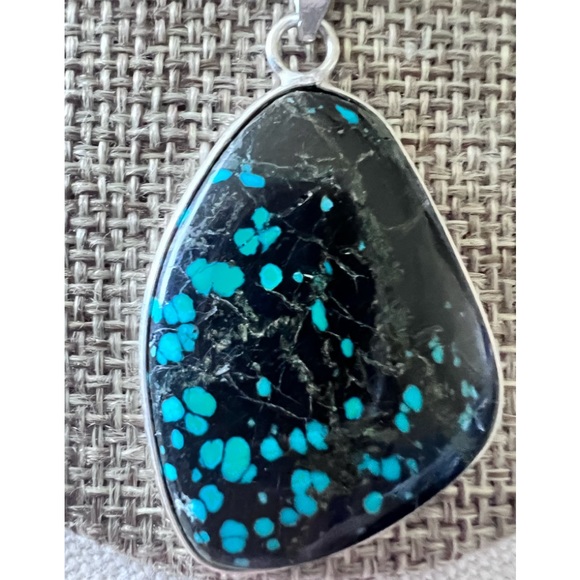 Sterling silver Omega  18” Chain & Turquoise pendent all .925 marked & Tested - Picture 3 of 9